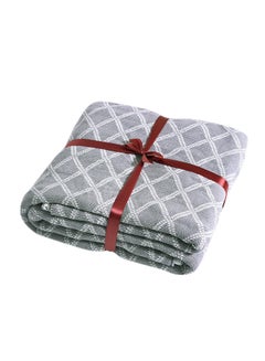 Buy Casual Home Use Warm Throw Blanket cotton Grey 130x160cm in Saudi Arabia