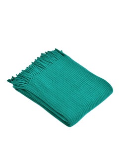 Buy Tassel Design Knitted Throw Blanket Polyester Multicolour 125x150centimeter in Saudi Arabia