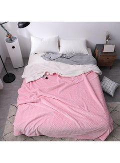 Buy Solid Color Soft Blanket cotton Pink 150x200cm in Saudi Arabia