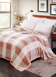 Buy Plaids Pattern Thick Ductile Winter Blanket Cotton Pink 100x120centimeter in UAE