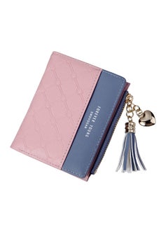 اشتري Zipper Closure Solid Design Wallet Pink في السعودية