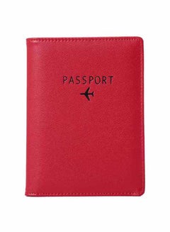 Buy Flap Over Closure Solid Design Passport Wallet Red in UAE