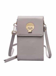 Buy Flap Over Closure Detachable Strap Crossbody Bag Grey in Saudi Arabia