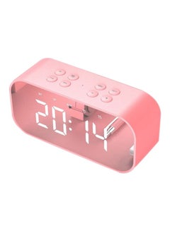 Buy Portable Bluetooth Speaker With LED And Alarm Clock Pink in UAE