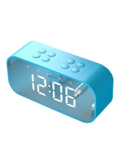 Buy Portable Bluetooth Speaker With LED And Alarm Clock Blue in UAE