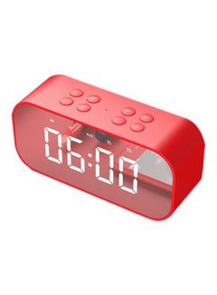 Buy Portable Bluetooth Speaker With LED And Alarm Clock Red in Saudi Arabia