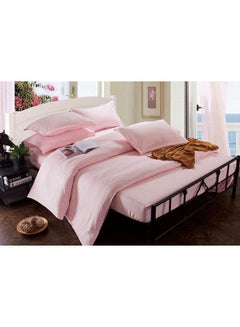 Buy 6-Piece King Size Duvet Cover Set Cotton Pink in UAE