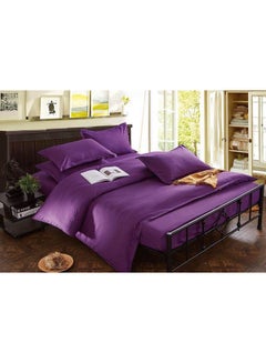 Buy 6-Piece King Size Duvet Cover Set Cotton Purple in UAE