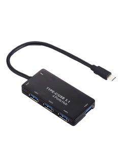 اشتري 4-Port Type-C USB Hub أسود 28 سنتيمتر في الامارات