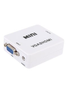 اشتري محول صوت وصورة صغير من VGA إلى HDMI  أبيض في الامارات