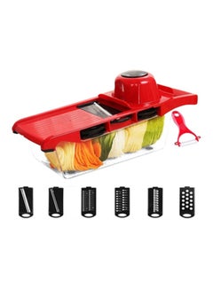 Buy Multifunctional Stainless Steel Vegetable Cutter Red/Black 425grams in UAE