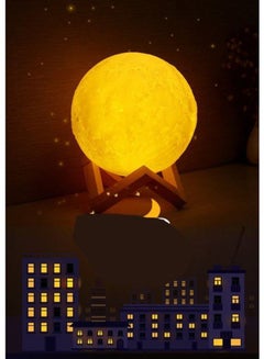 Buy 3D Moon Table Lamp White 8centimeter in Saudi Arabia