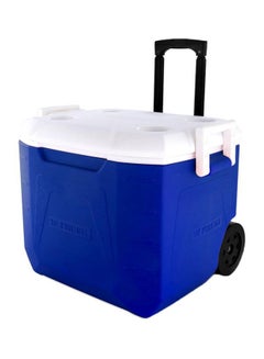 Buy Beverage Cooler With Handle And Wheel Blue/White in Saudi Arabia