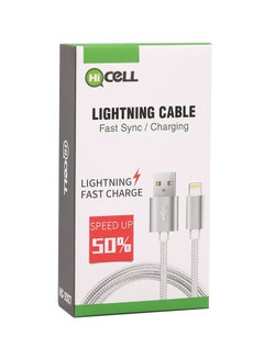 Buy Nylon Braided Lightning Cable Silver in UAE