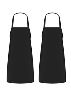 Buy 2-Piece Bib Apron Black 32 x 28inch in UAE