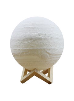 Buy 16-Colour Dimmable Night Lamp With Wooden Base White 20cm in UAE