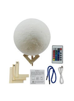 Buy 16-Colour Dimmable Night Lamp With Wooden Stand White 10centimeter in Saudi Arabia