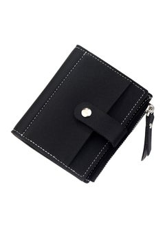 Buy Buckle/Zipper Closure Solid Design Wallet Black in UAE