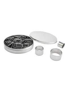 Buy 24-Piece Mini Geometric Shapes Cookie Cutter Set Silver 104centimeter in Saudi Arabia