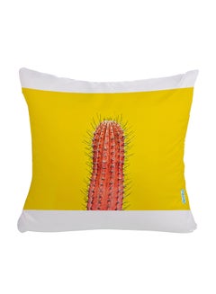 Buy Cactus Print Decorative Cushion polyester Yellow/White 45x45cm in Egypt