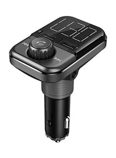 Buy Car Wireless Bluetooth Headset BT72 Dual USB Charging Smart Bluetooth FM Transmitter MP3 Music Player Car Kit With 1.5 inch White Display Screen in Saudi Arabia