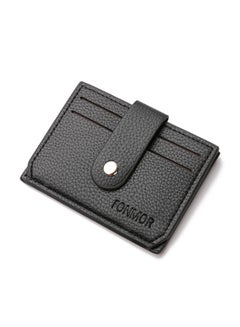 Buy Solid Color Mini Unisex Wallet Black in Saudi Arabia
