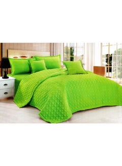 Buy 4-Piece Compressed Two-Sided Comforter Set microfiber Green in Saudi Arabia