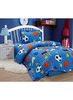 Buy 3-Piece Comforter Set Microfiber Blue in Saudi Arabia