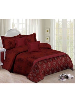 Buy 4-Piece Medium Filling Single Size Comforter Set microfiber Red 240 x 260cm in Saudi Arabia