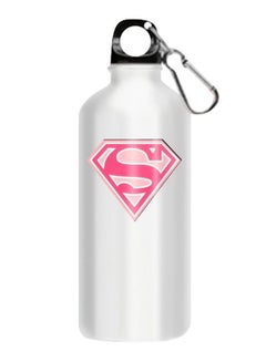 Buy Printed Water Bottle With Hook Silver/Black in Egypt