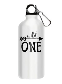 Buy Printed Water Bottle With Hook Silver/Black in Egypt