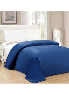 Buy Soft Fleece Single Size Blanket Flannel Royal Blue 127x165cm in Saudi Arabia