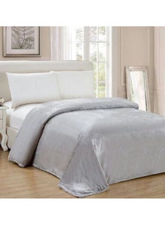 Buy Soft Flannel Fleece King Size Blanket Flannel Silver 274x229cm in Saudi Arabia