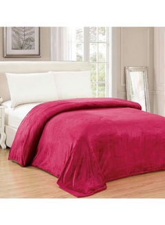 Buy Soft Fleece Single Size Blanket flannel Red 210 x 150cm in Saudi Arabia
