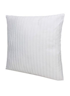Buy Soft Striped Hotel Cushion Microfiber White 45 x 45centimeter in UAE