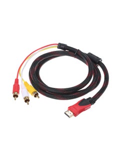 Buy HD To 3 RCA Male AV Wire Cord Convertor Cable Multicolour in Saudi Arabia