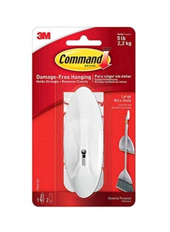 Buy Command Plastic Wire Hook White 2.1x3.9x6.8inch in UAE