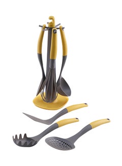 Buy 7-Piece  Nylon Kitchen Tools Set Yellow/Grey in UAE