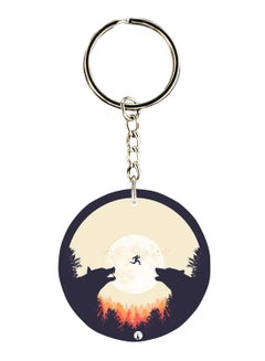 Buy Double Sided Wolves Printed Keychain in UAE