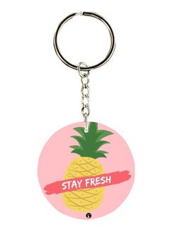 Buy Double Sided Pineapple Printed Keychain in UAE