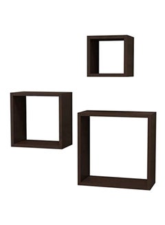 Buy 3-Piece Fuji Wall Shelf Brown in Saudi Arabia