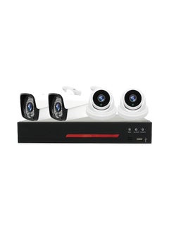 اشتري 5-Piece Camera System Surveillance Kit أسود/أبيض في الامارات