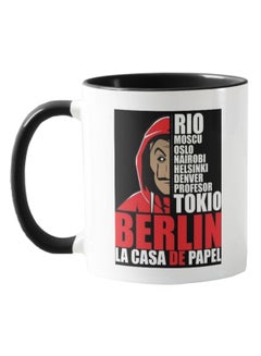 Buy Berlin La Casa De Papel Printed Coffee Mug Black/White in UAE