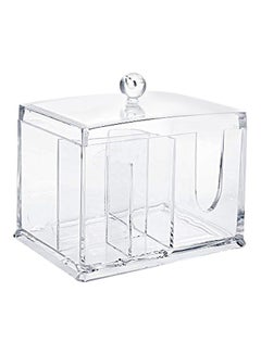 Buy Cotton Pads Holder Makeup Organizer Clear in UAE