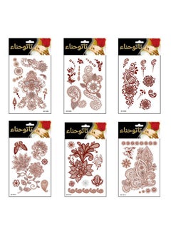 كنتيجة ل يعاني خزان  Shop Adecco LLC 6-Piece Flower Temporary Henna Tattoo Red online in Dubai,  Abu Dhabi and all UAE