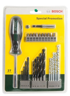 Buy 27-Piece Drill Bit And Screwdriver set Multicolour in Saudi Arabia