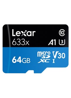 اشتري بطاقة ذاكرة مايكرو SDXC 633X الأسود / الأزرق في الامارات