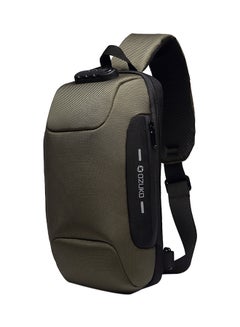 Buy Water-Resistant Sling Outdoor Cross Body Bag Green/Black in Saudi Arabia