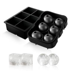 Buy 2 Pack 6 Grid Square And Ice Cube Ball Tray Black in UAE