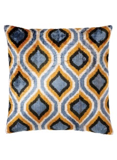 Buy Printed Throw Pillow Blue/Gold/White 20 x 20inch in UAE